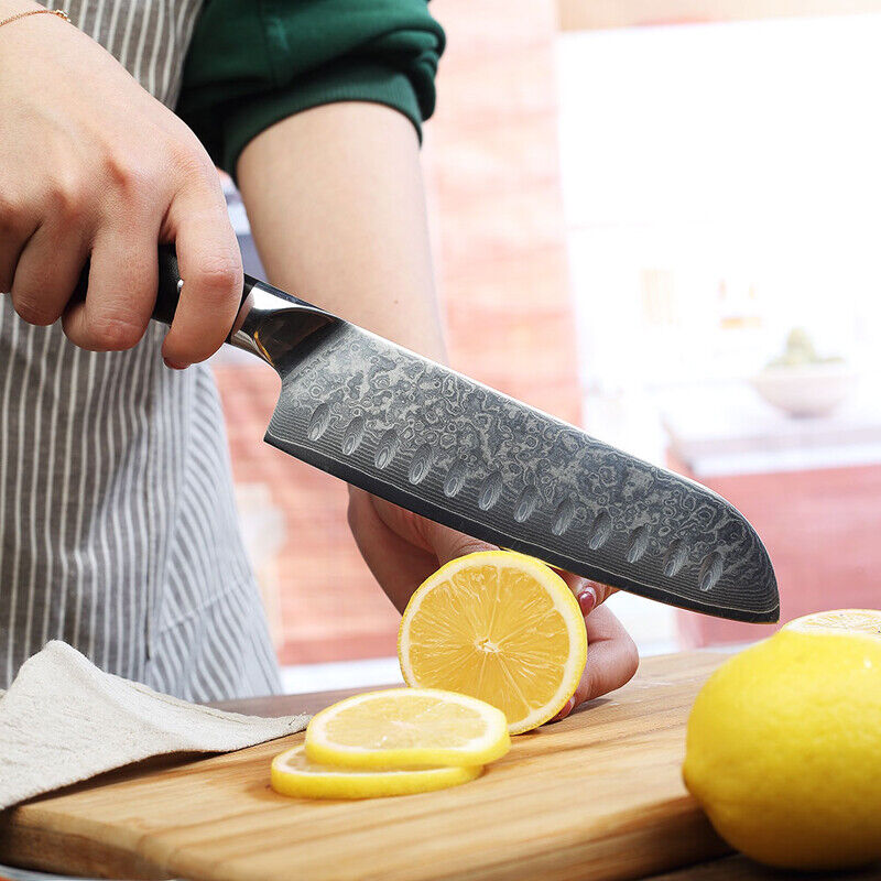 Santoku Knife 7 INCH Japanese Damascus Steel Kitchen Cutlery Chef Sushi Slicer photo 4