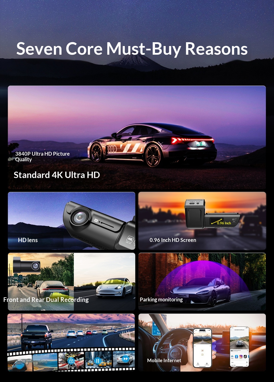 HD WiFi Dash Cam For Cars, High Definition Vehicle DVR Recorder photo 2