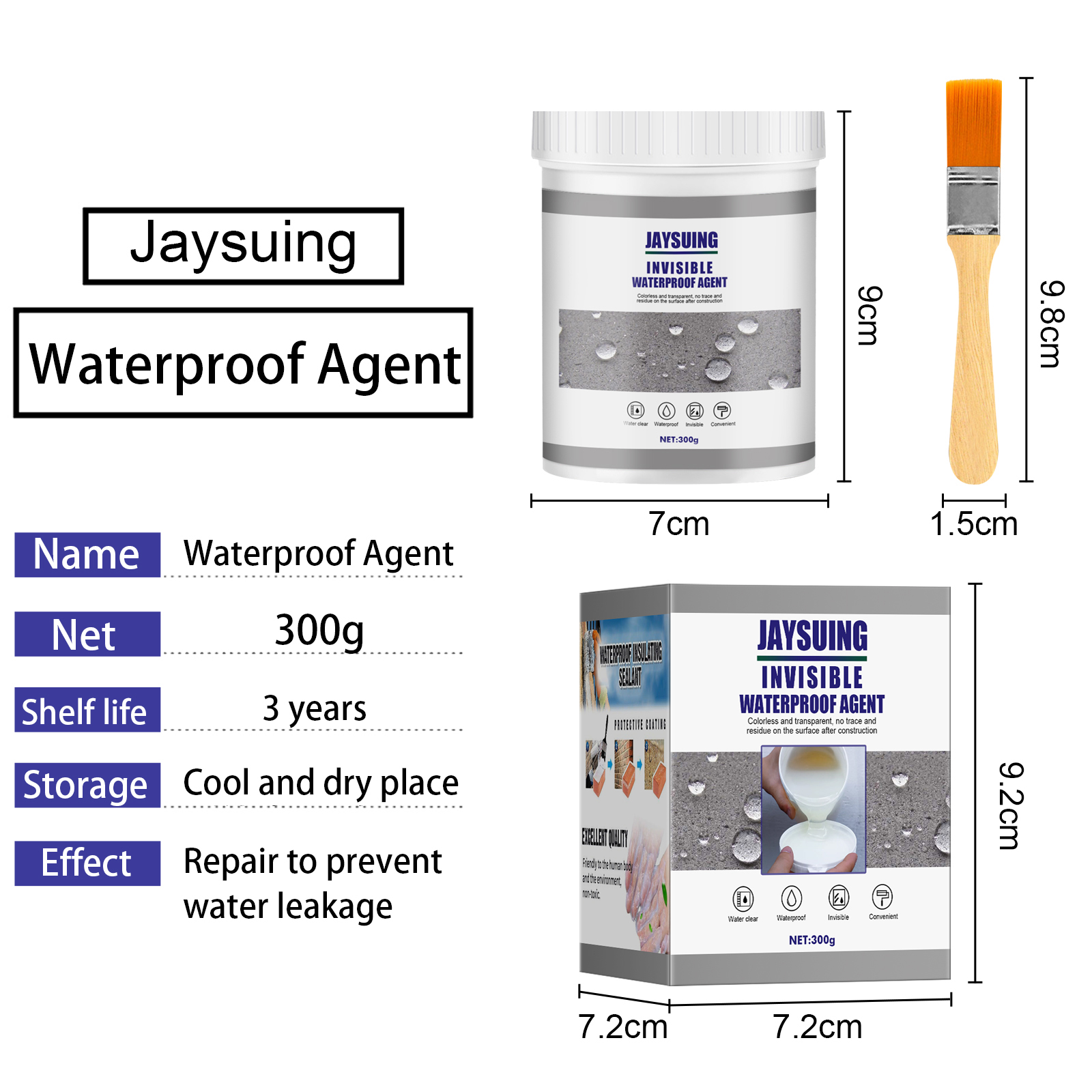 Transparent Waterproof Adhesive 300g Plus Brush  1bottle photo 4