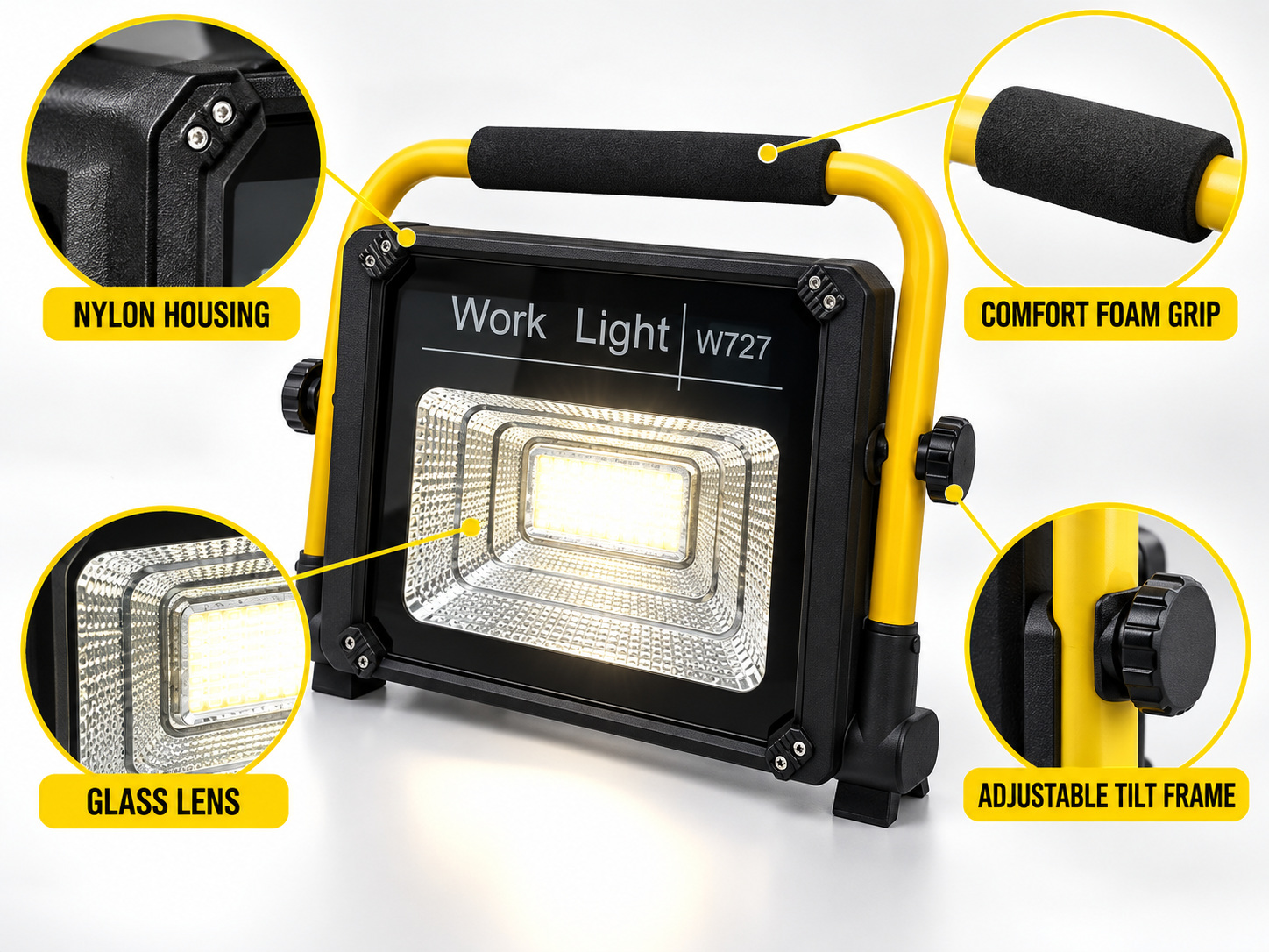 Solar Powered Rechargeable LED Work Light 80W 5000mAh For W727 Street Remote Control Battery Outdoor photo 2