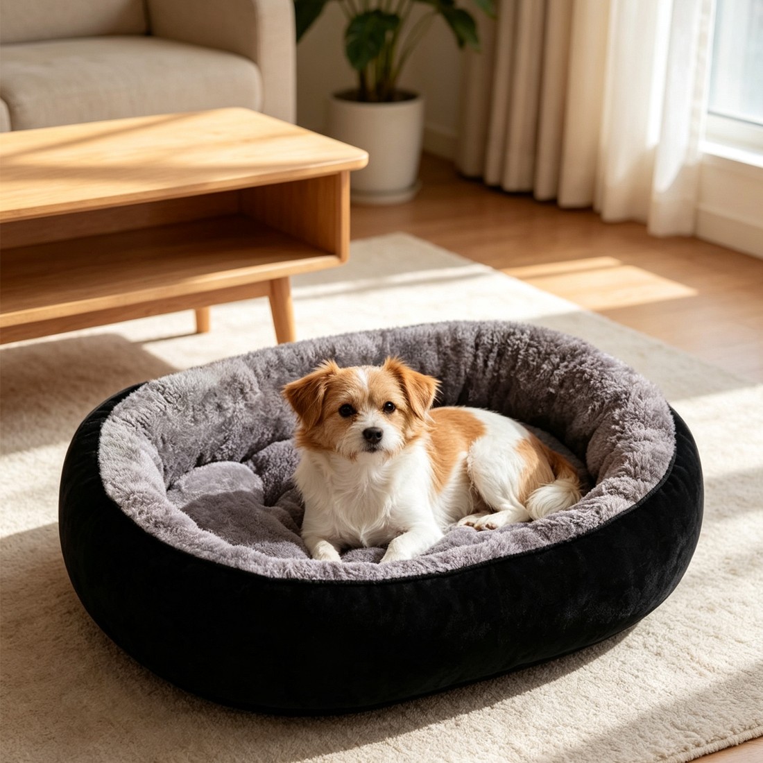 Dog Bed Cat Beds Soft Washable Fleece Puppy Cushion Warm Pet Basket Large Dog photo 2