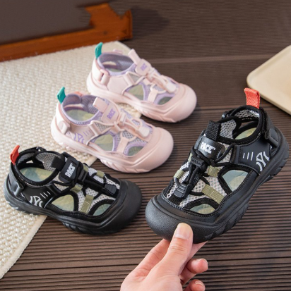 2026 Summer New Kids Sports Sandals, Boys Anti-slip Toe-protection Sandals, Girls Hollow Out Breathable Beach Shoes photo 3