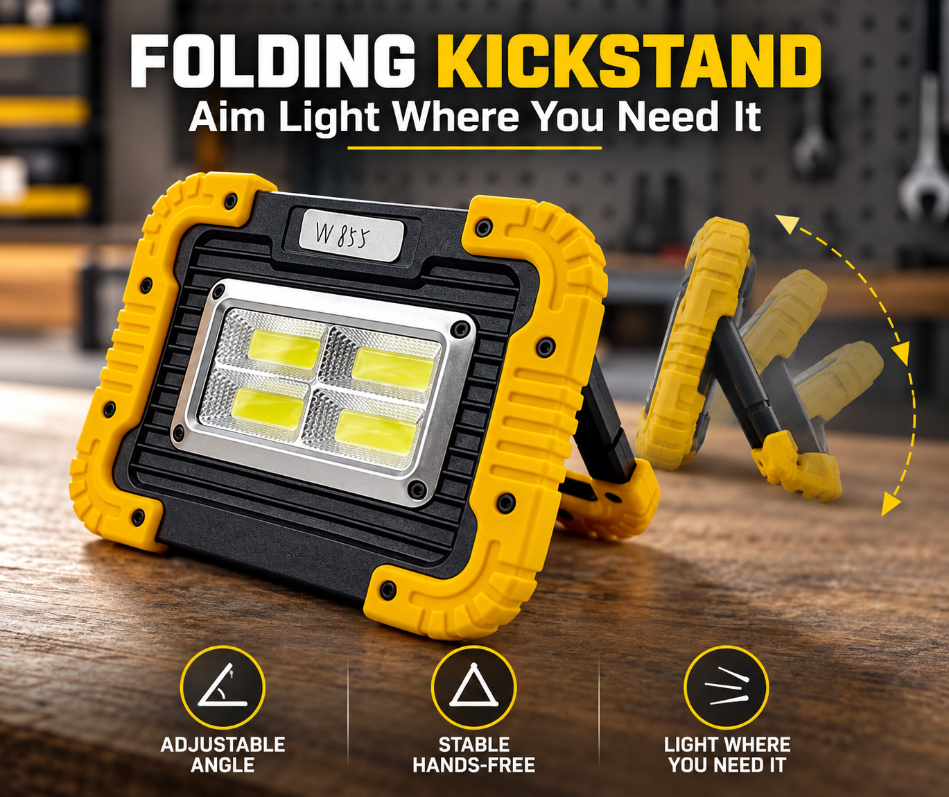 Solar Powered Rechargeable COB LED Flood Light W855 3x 18650 Battery 4 Hour Runtime 30W photo 5