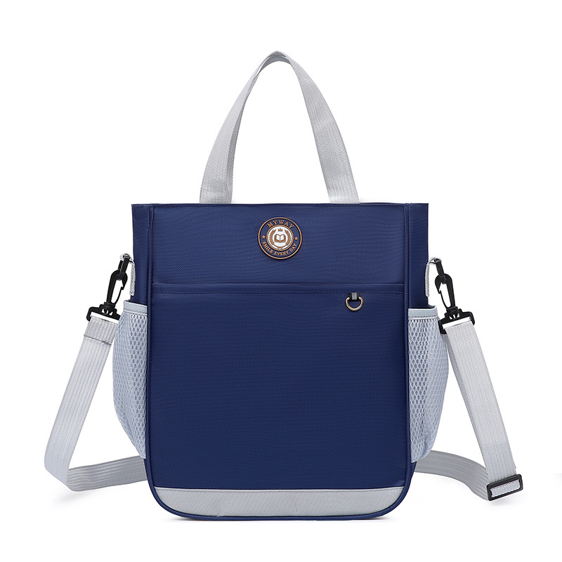 Primary School Printing And Tutoring Bag, Oxford Cloth Tote Bag, Children's One Shoulder Hand-held Printing Logo Tutoring Art File Bag - Blue photo 1