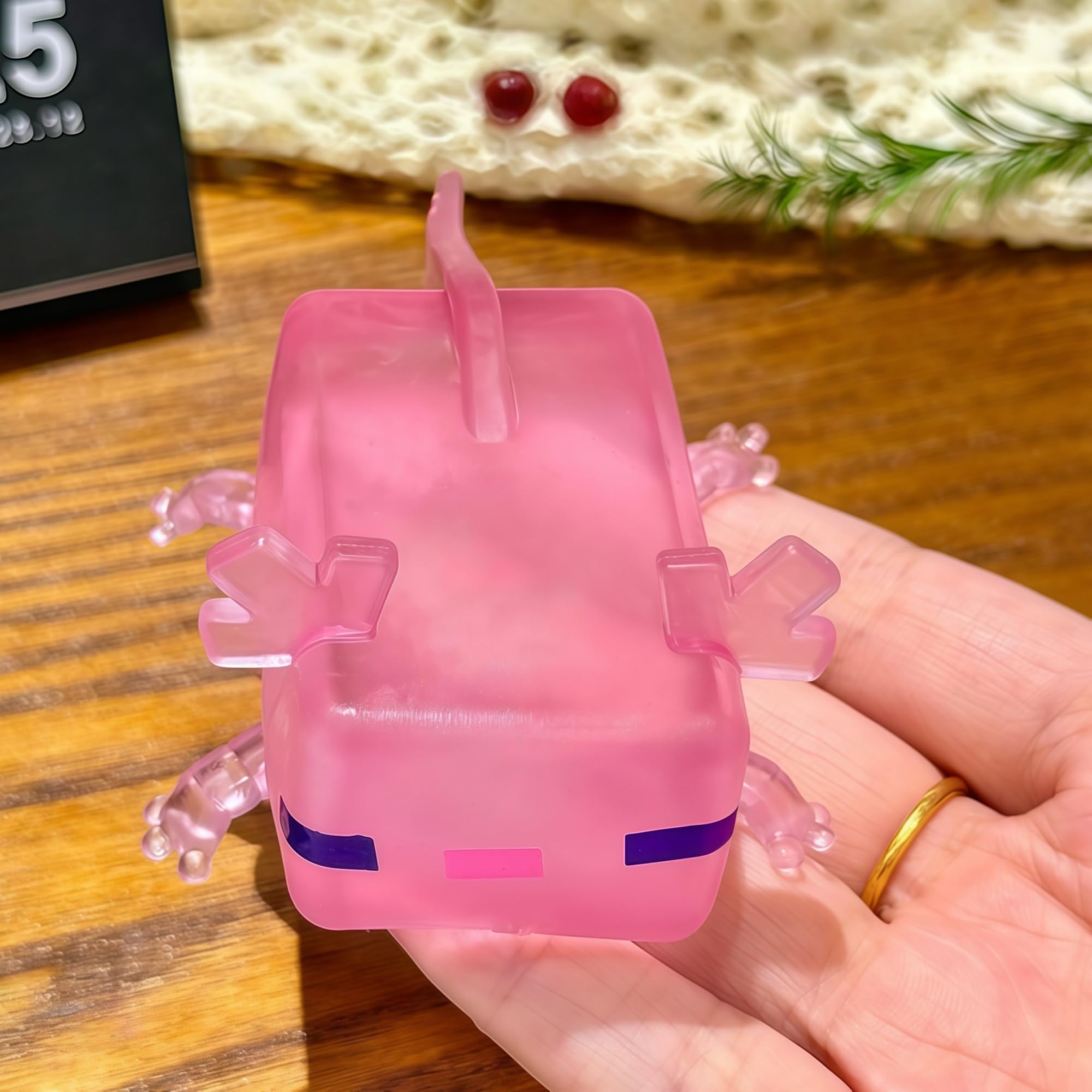 1Pc Axolotl Cube  Stress Balls, Slow Rising Sensory Toy For Adults Soft Washable Kawaii Axolotl Fidget Toys For ADHD, Anxiety Relief, Cute Party Favor, Desk Decor & Autism For Teens & Adults photo 1