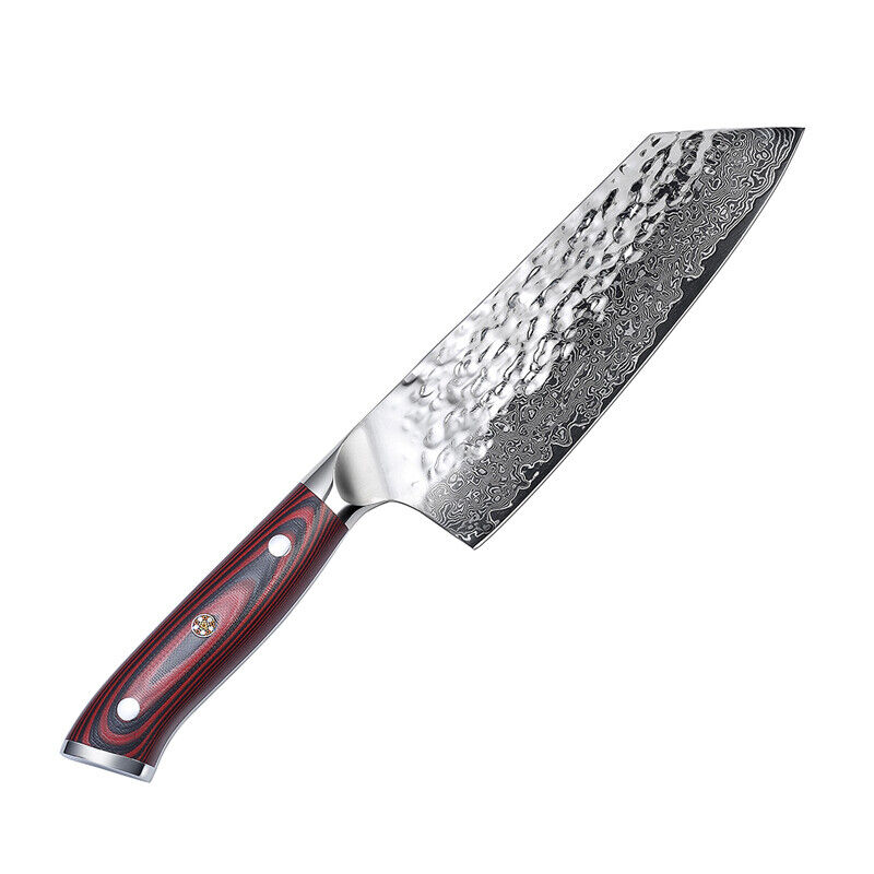 Keemake Nakiri Knife 7 Inch Damascus Steel Kitchen Chinese Meat Cleaver Knife photo 5