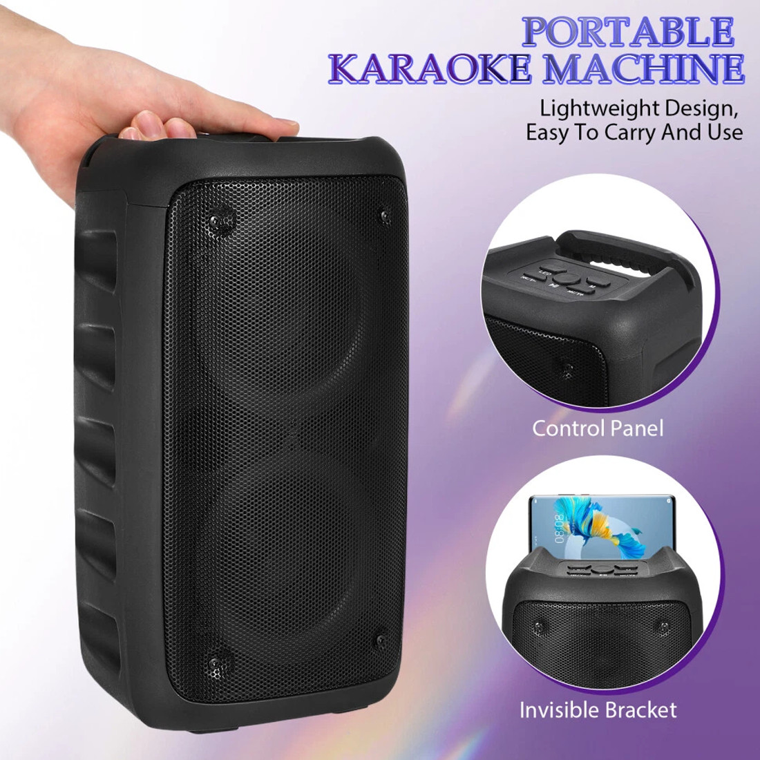 Portable Bluetooth Speaker Sub Woofer Heavy Bass Sound System Party Mic photo 8