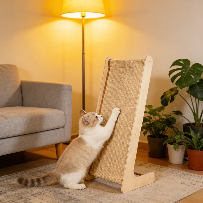 Dual-Use Sisal Cat Scratcher Large Cat Scratcher L Shape Scratch Pad For Cats Q photo 2