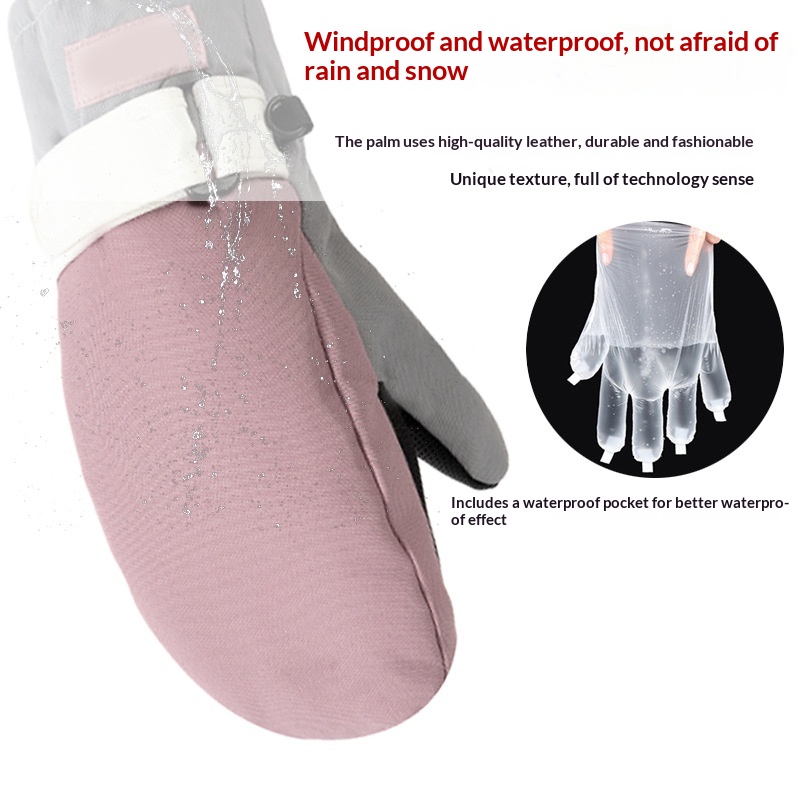 Children's Ski Gloves, Snowboard Gloves, Waterproof, Full-Finger, Five-Finger Liner, Wrist Protection, Warm, Fleece-Lined, Outdoor Professional photo 5