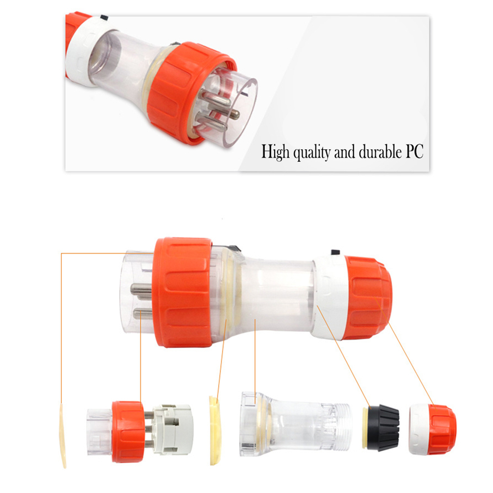 32 Amp 5m 3 Pin Extension Lead Single Phase 250V Rubber Heavy Duty Cable Male&Female Plug photo 4