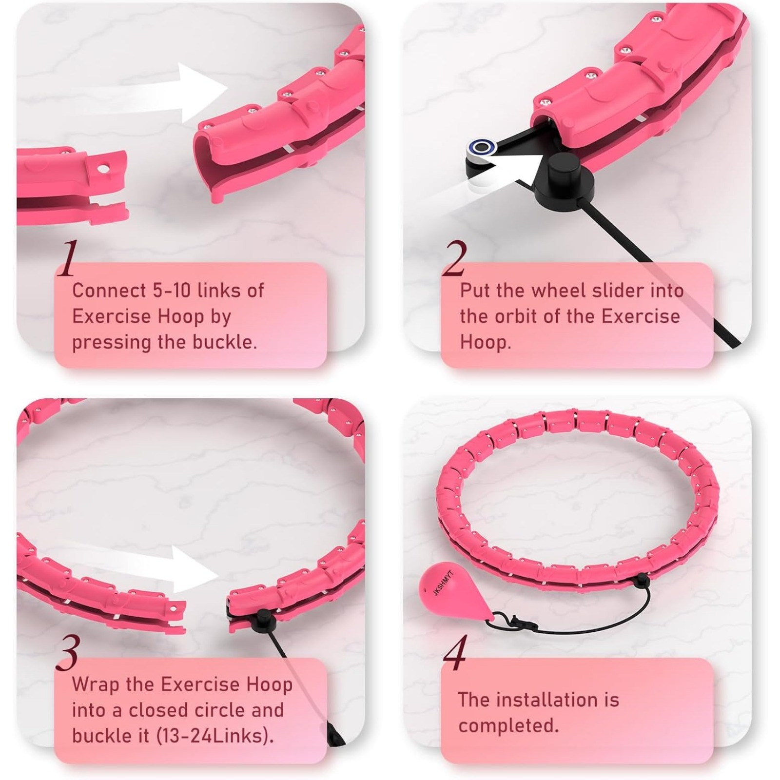 Smart Weighted Hula H Oop 24 Detachable Links 0.7lb Gravity Ball 31-47 Inch Adjustable Waist photo 6