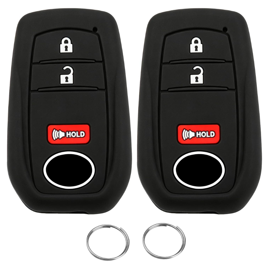 Key Fob Covers 2 Pack, 3 Button Silicone Rubber Protective Cases For Car Remote Key Fobs photo 1