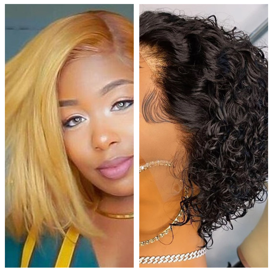 Cut Real Hair Front Lace Wig photo 2