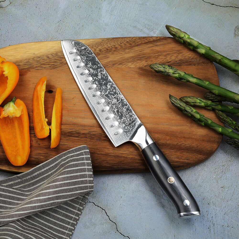 Santoku Knife 7 INCH Japanese Damascus Steel Kitchen Cutlery Chef Sushi Slicer photo 8