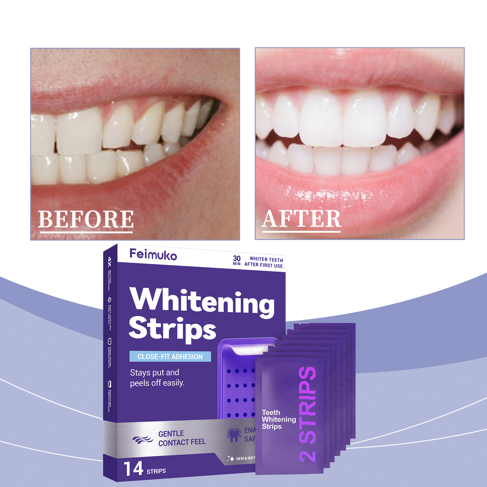Purple Whitening And Stain-Removing Tooth Stickers 7 Pieces Per Pack photo 3