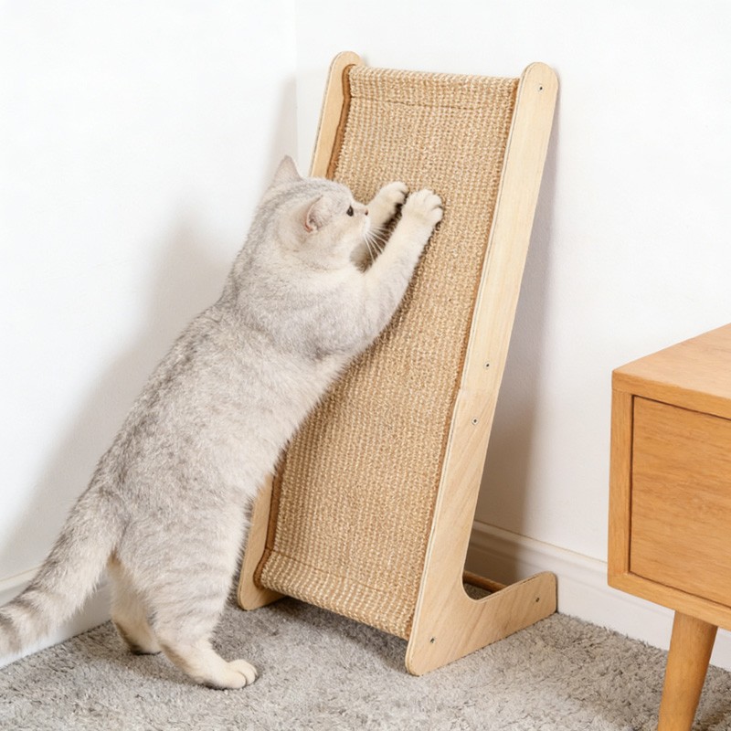 Dual Use Sisal Cat Scratcher Large Cat Scratcher L Shape Scratch Pad For Cats photo 5