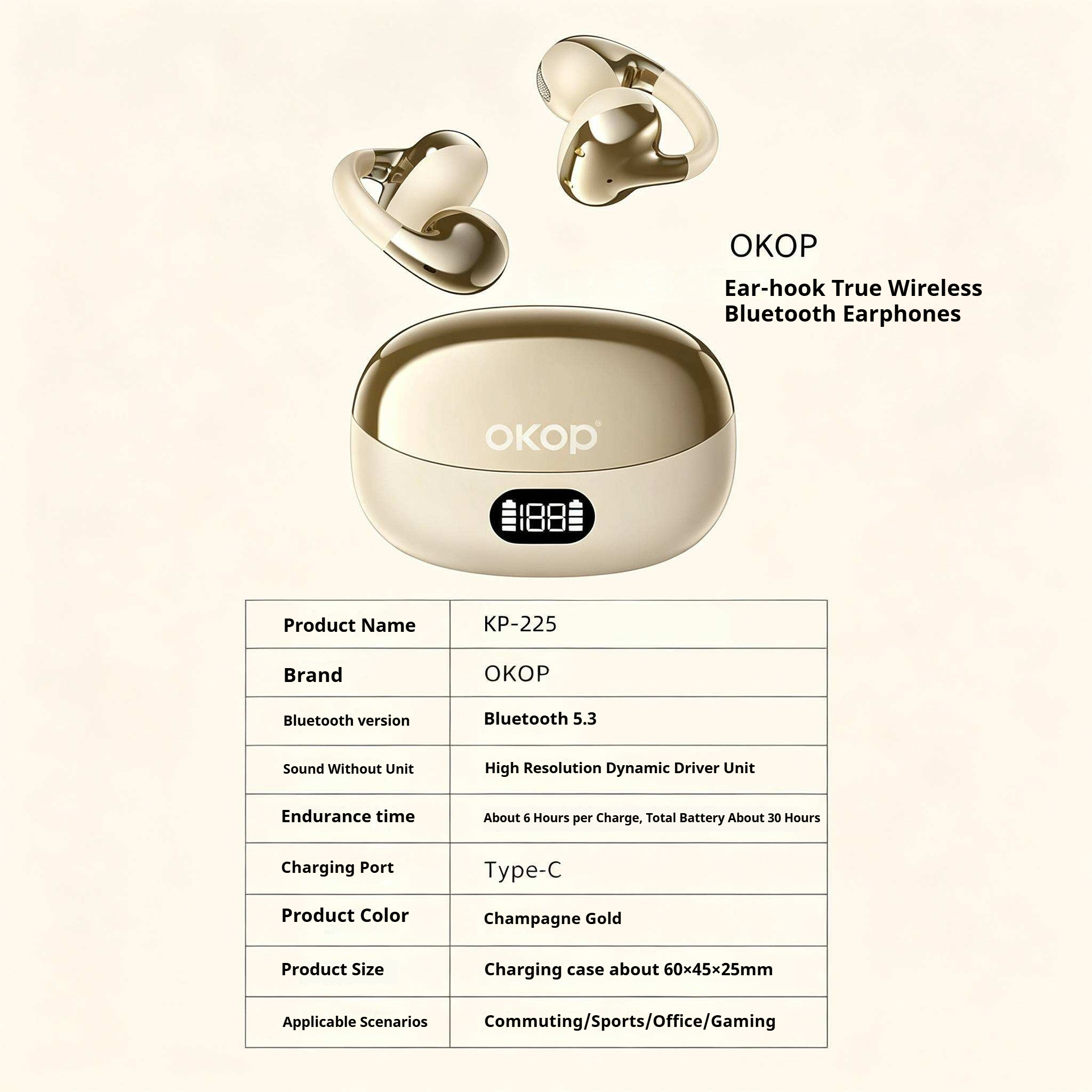 KP-225 Best-selling Wireless Bluetooth Ear-Clip Headphones Long Battery Life High-Quality Audio Low Latency For Music Gaming Factory Direct In Stock photo 5