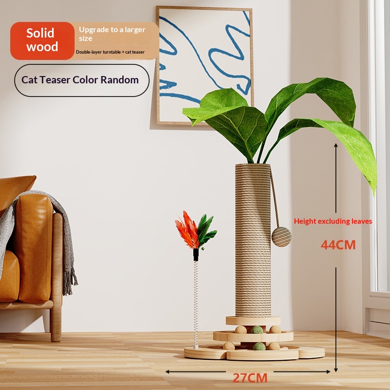 Cat Climbing Frame With Solid Wood Scratching Board, Durable Scratch-Resistant Cat Teaser Stick, Not Easy To Shed Debris, Cat Toy, Pet Supplies, Cross-Border Hot Seller photo 2