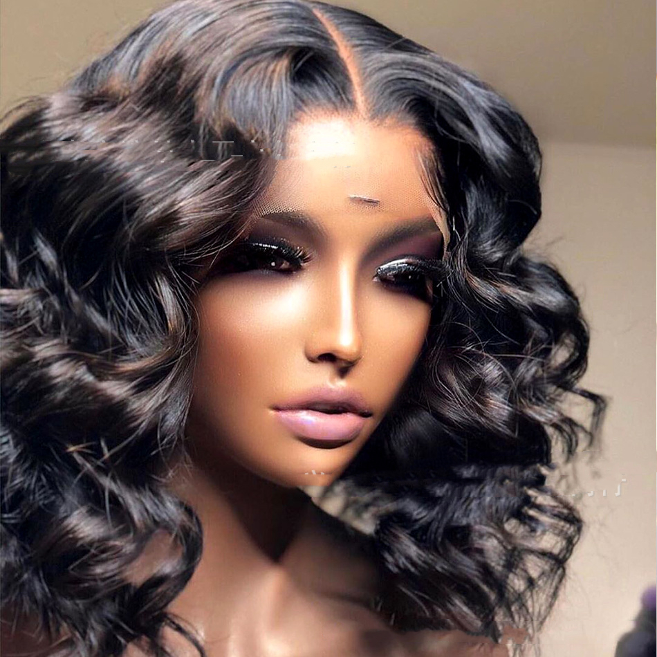 Half-length Black Front Lace Short Curly Hair photo 2