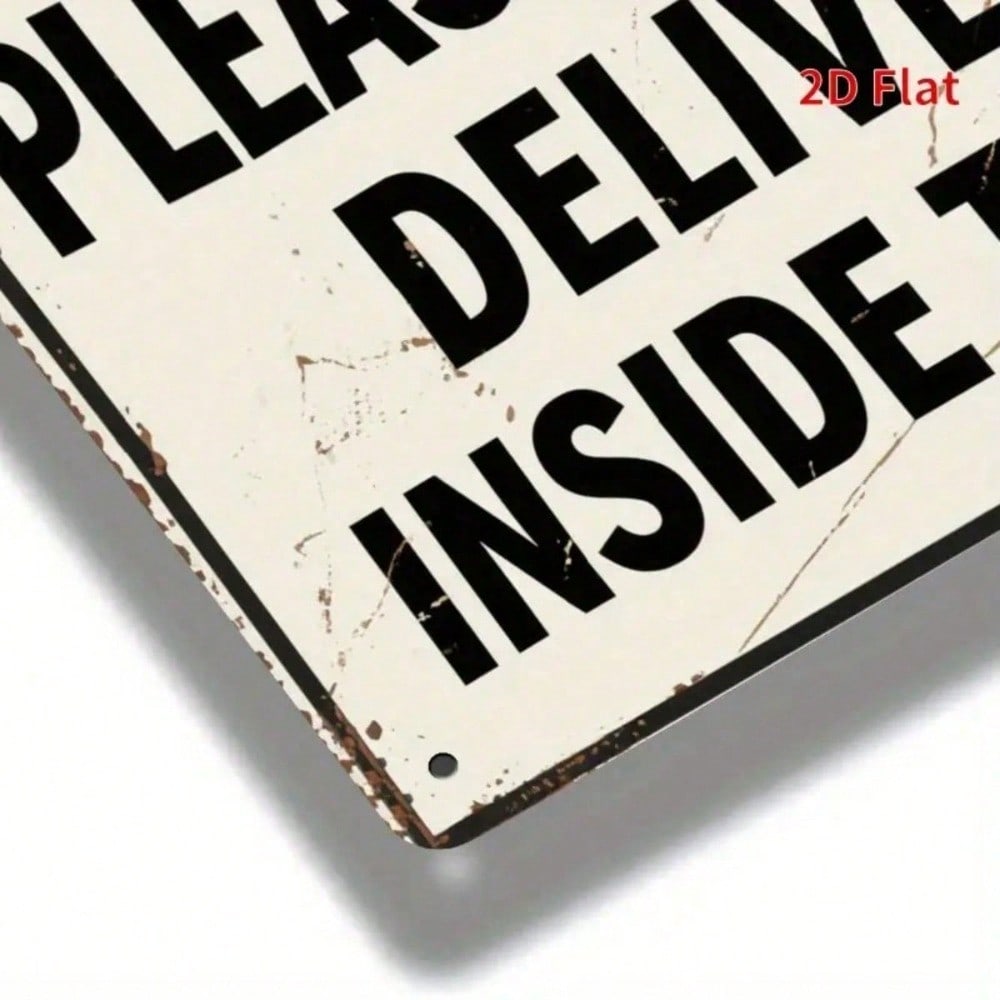 Vintage Takeout Sign Metal Wall Art, Distressed White Black Iron Funny Decor photo 7