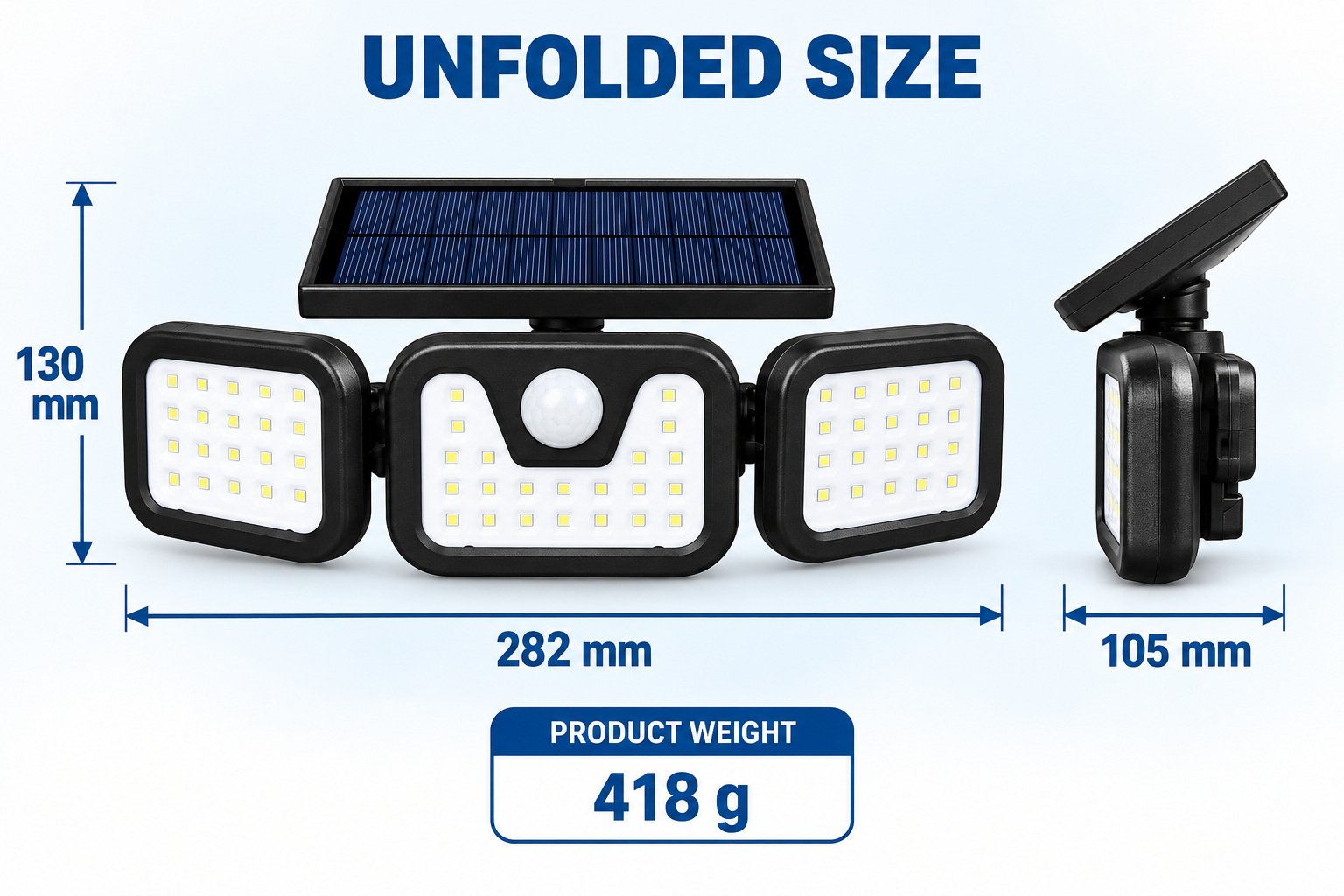 Solar Powered Rechargeable Motion Sensor Waterproof LED Work Light For Auto Repair W771A 1x 18650 photo 8