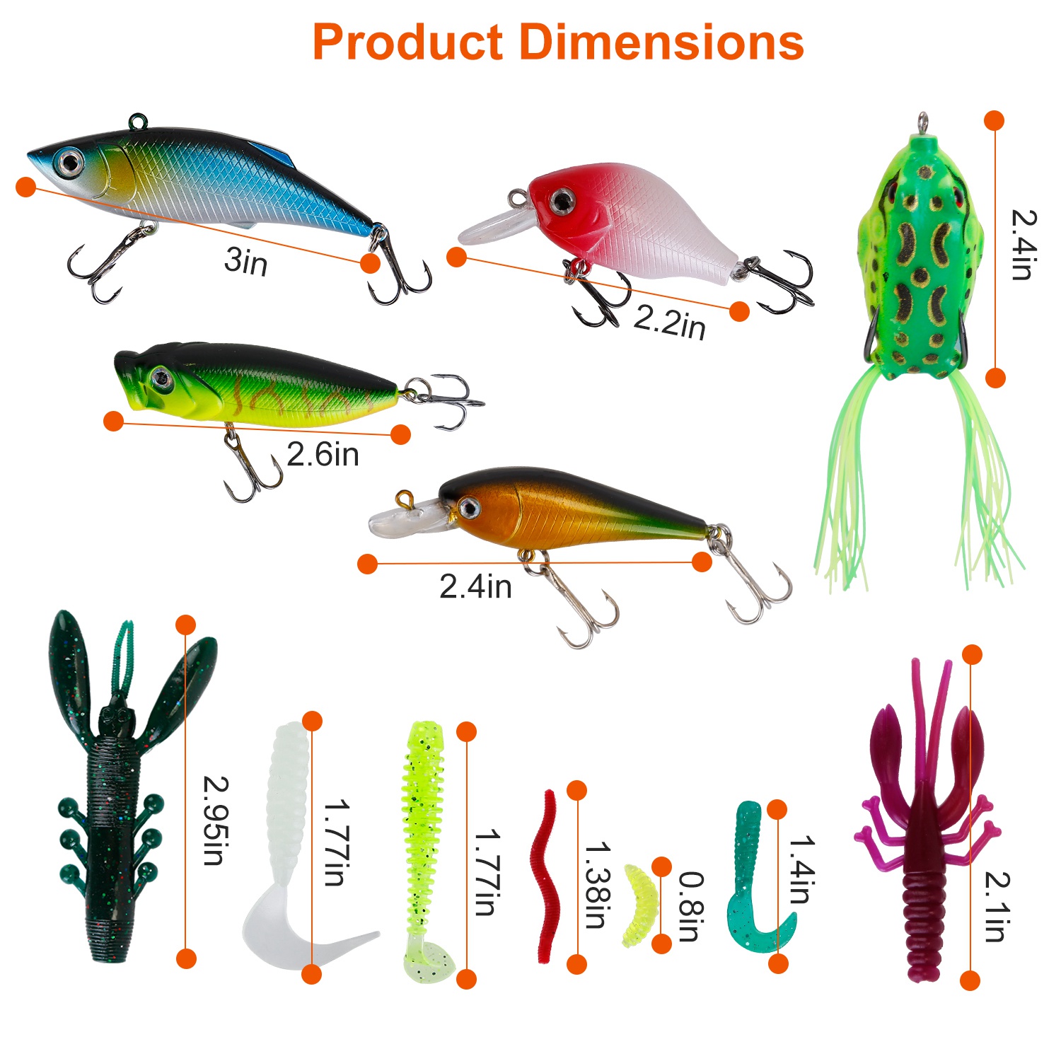 383Pcs Fishing Lures Tackle Box Bass Fishing Animated Lure Crankbaits Spinnerbaits Soft Plastic Worm Saltwater Freshwater Fishing Kit photo 6