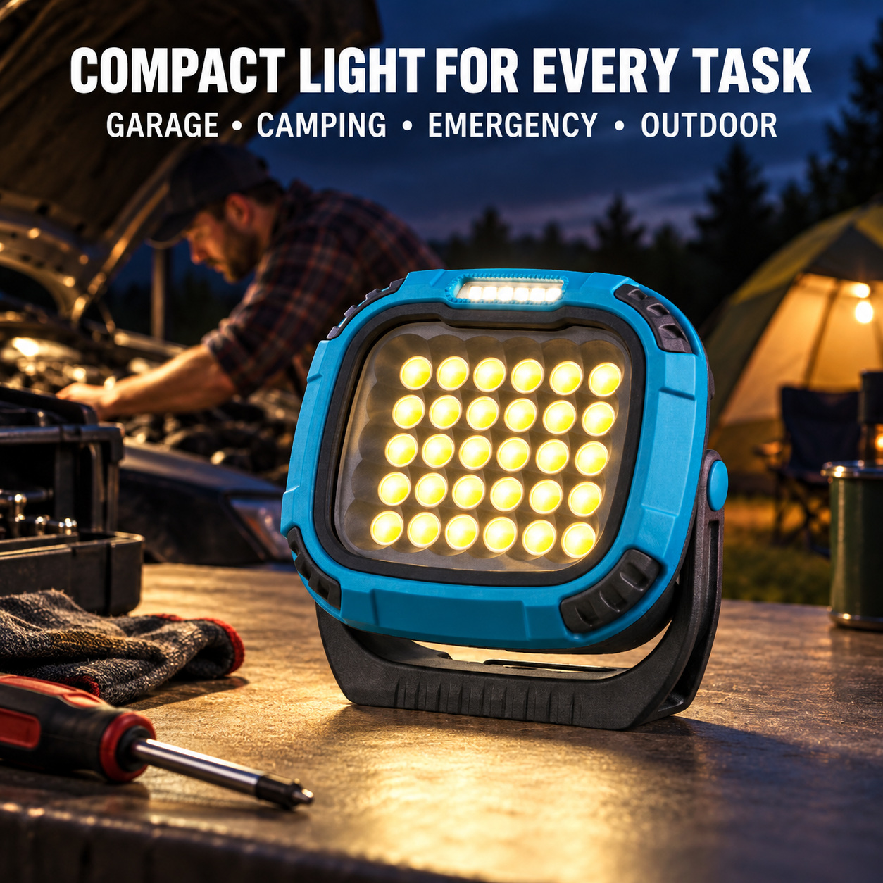 Rechargeable Magnetic Battery Display Type C LED Work Light Base Hanging W893 1 3 Hour photo 4