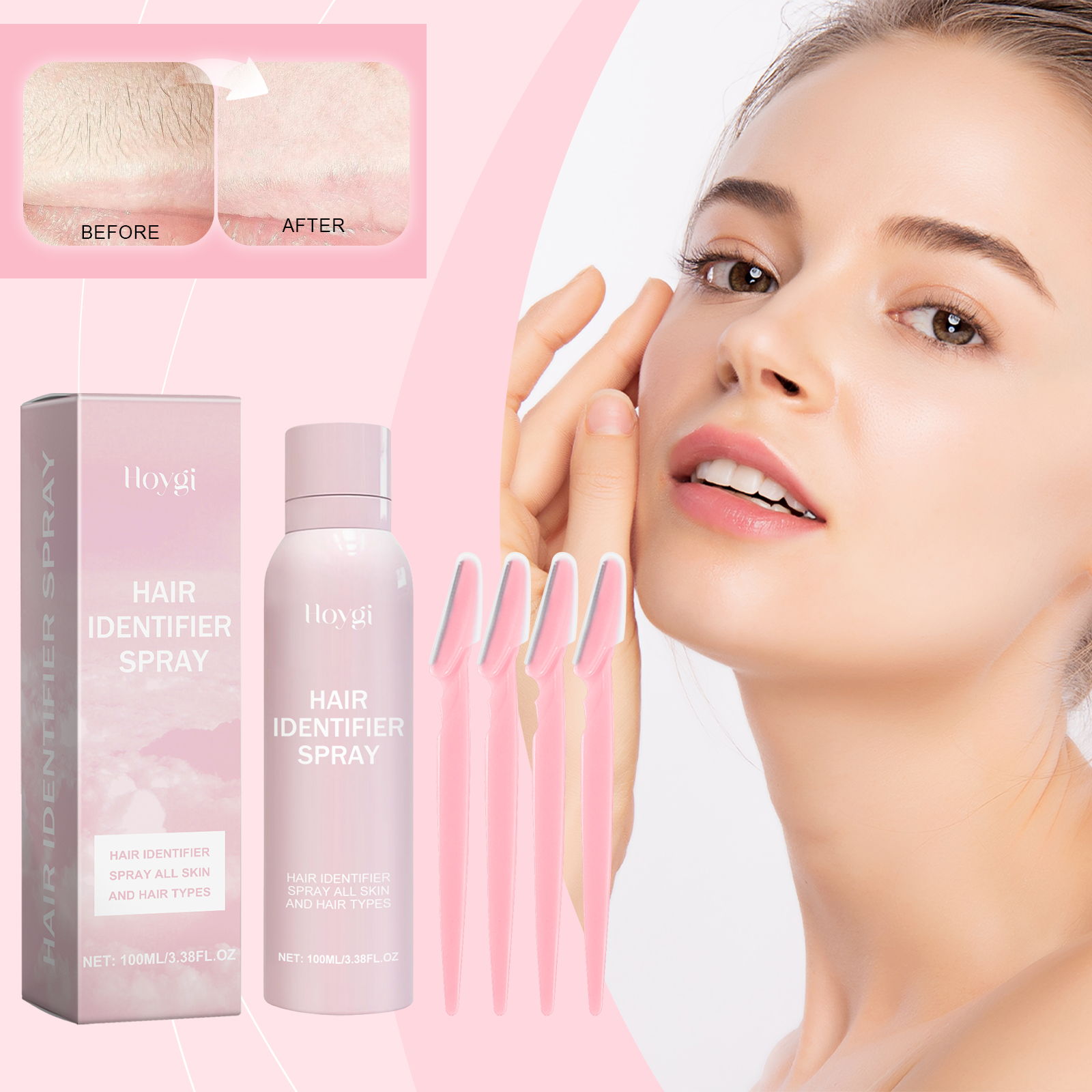 Facial Hair Recognition Spray 1 00ml Bottle-4 Scraper 1Box photo 5