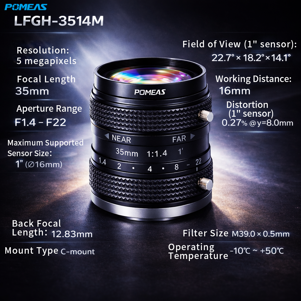 Industrial-grade High-definition Machine Vision Lens 5 Million Pixel Manual Fixed-focus PMS-LFGH-3514M photo 3