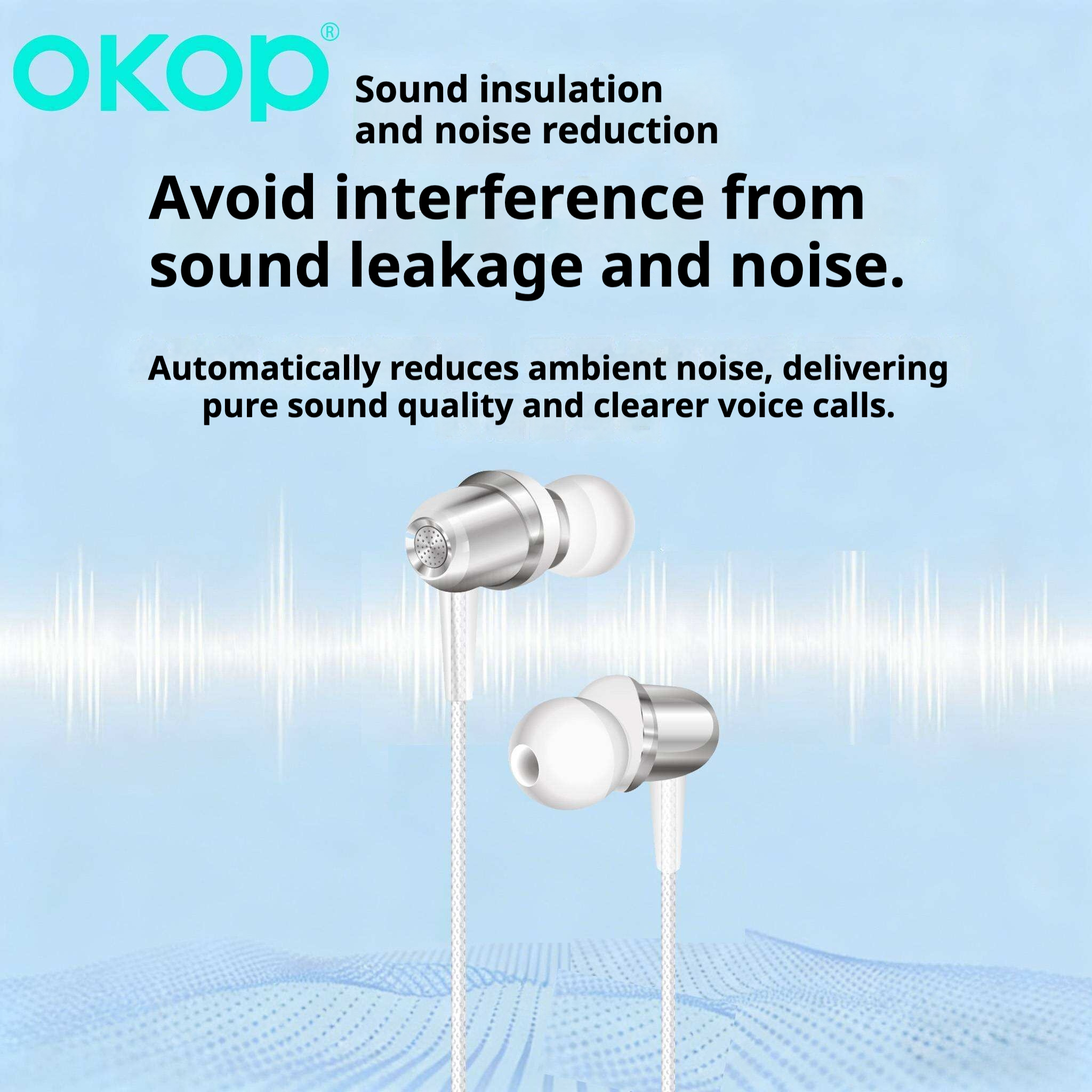 KP-243 New In-Ear USB-C Wired Earphones With In-Line Controls High Volume High Sound Quality Low Latency Music Gaming In Stock photo 4