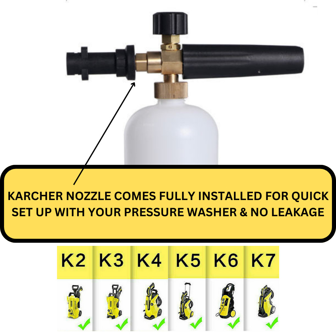 Karcher Snow Foam Lance Gun K2-K7 Cannon Car Pressure Washer Washing Bottle 1L photo 5