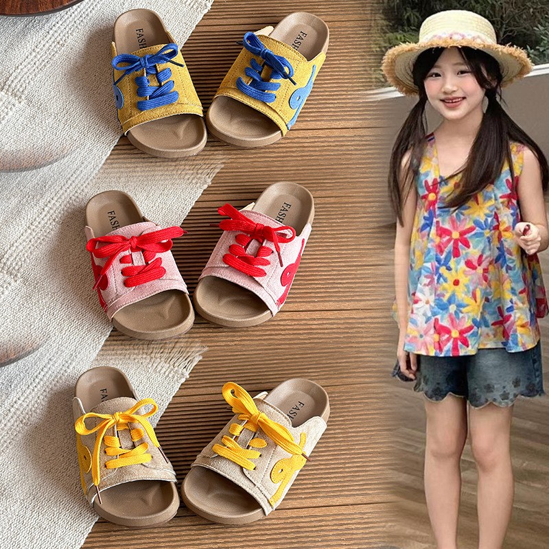 2026 Summer New Girls Platform Slippers, Trendy Casual Non-slip Versatile Outdoor Lace-up Slide Sandals photo 5
