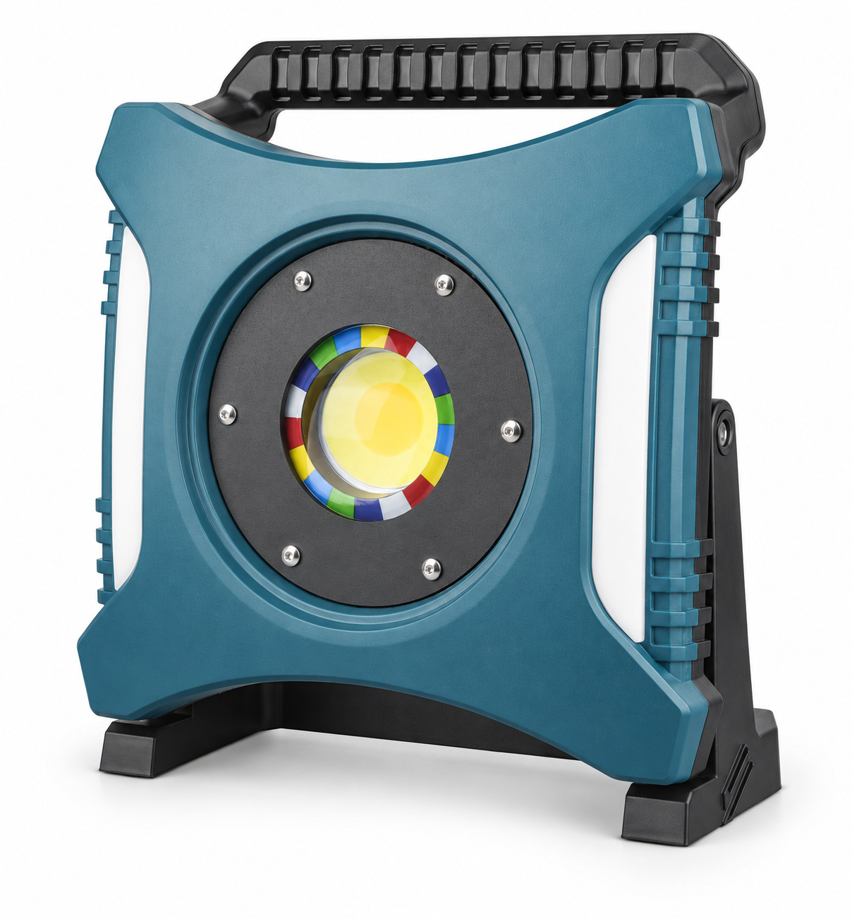 Rechargeable Type C COB Batteryversion 18650 W8142 1 Red Blue Warning LED Flood Light 6500mAh photo 1