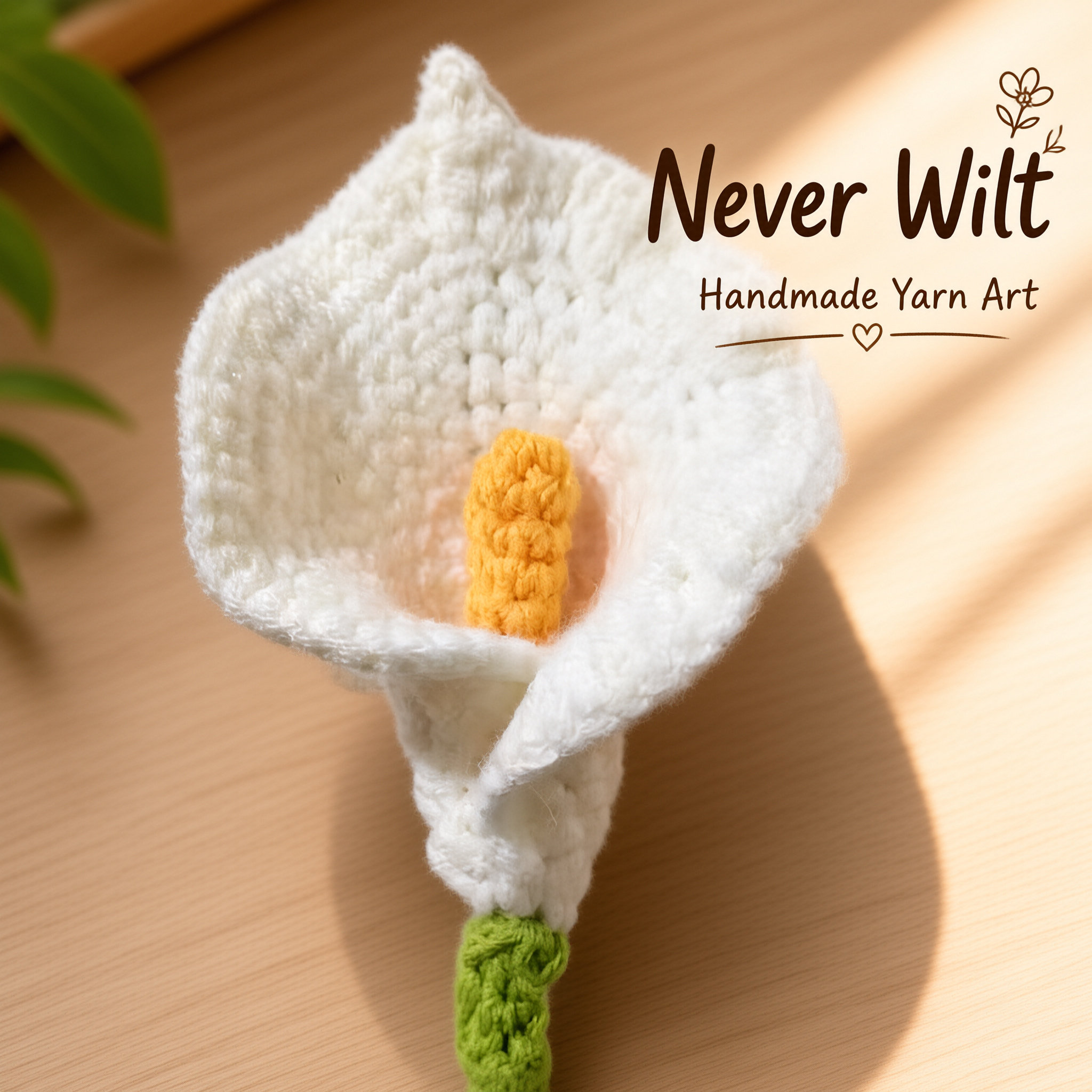 Handmade Crochet Calla Lily Bouquet Knitted Yarn Artificial Flower Finished Product Hand Knit Fake Flower Gift For Birthday photo 4
