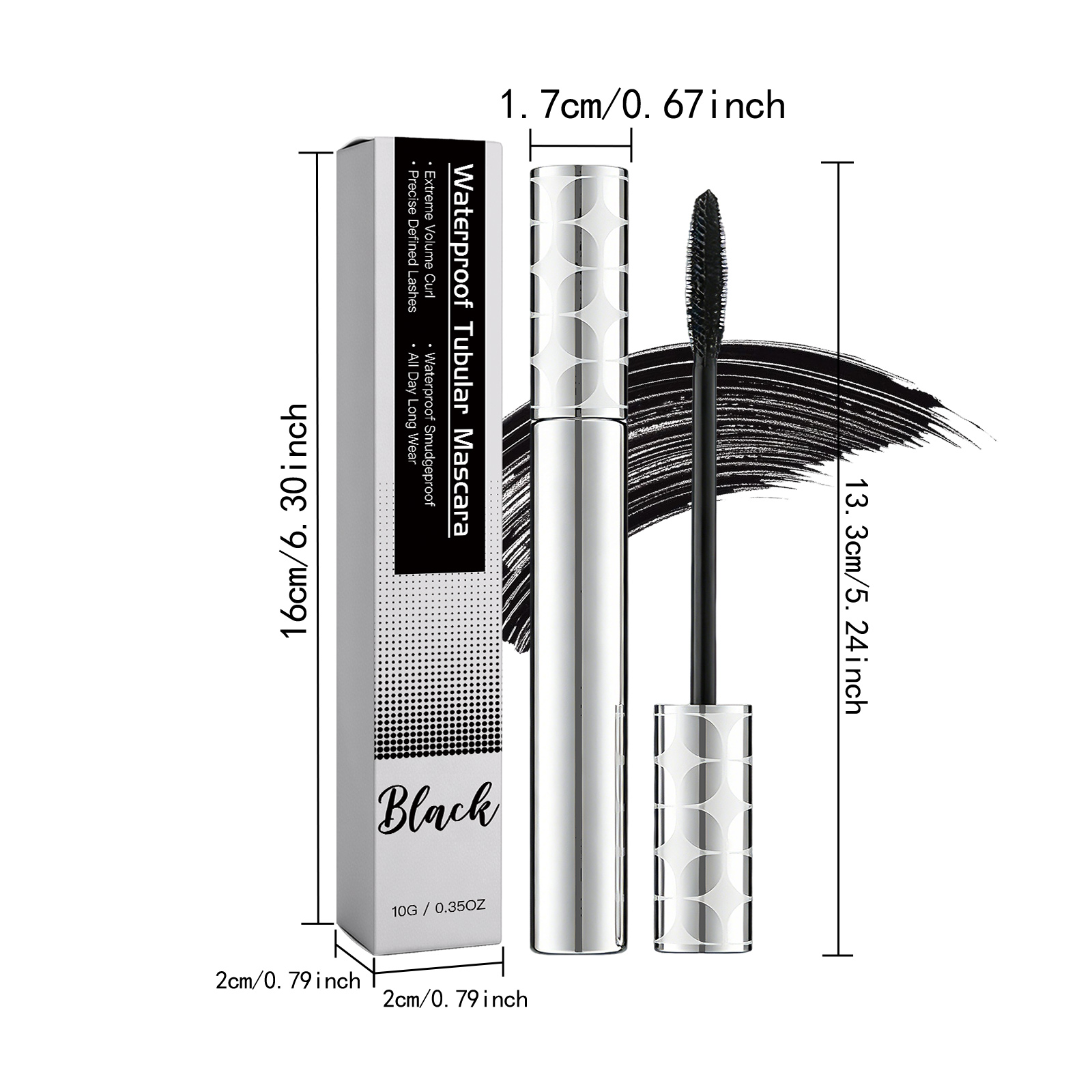 Fibre Long Curl Mascara  Black  10g 1box photo 7