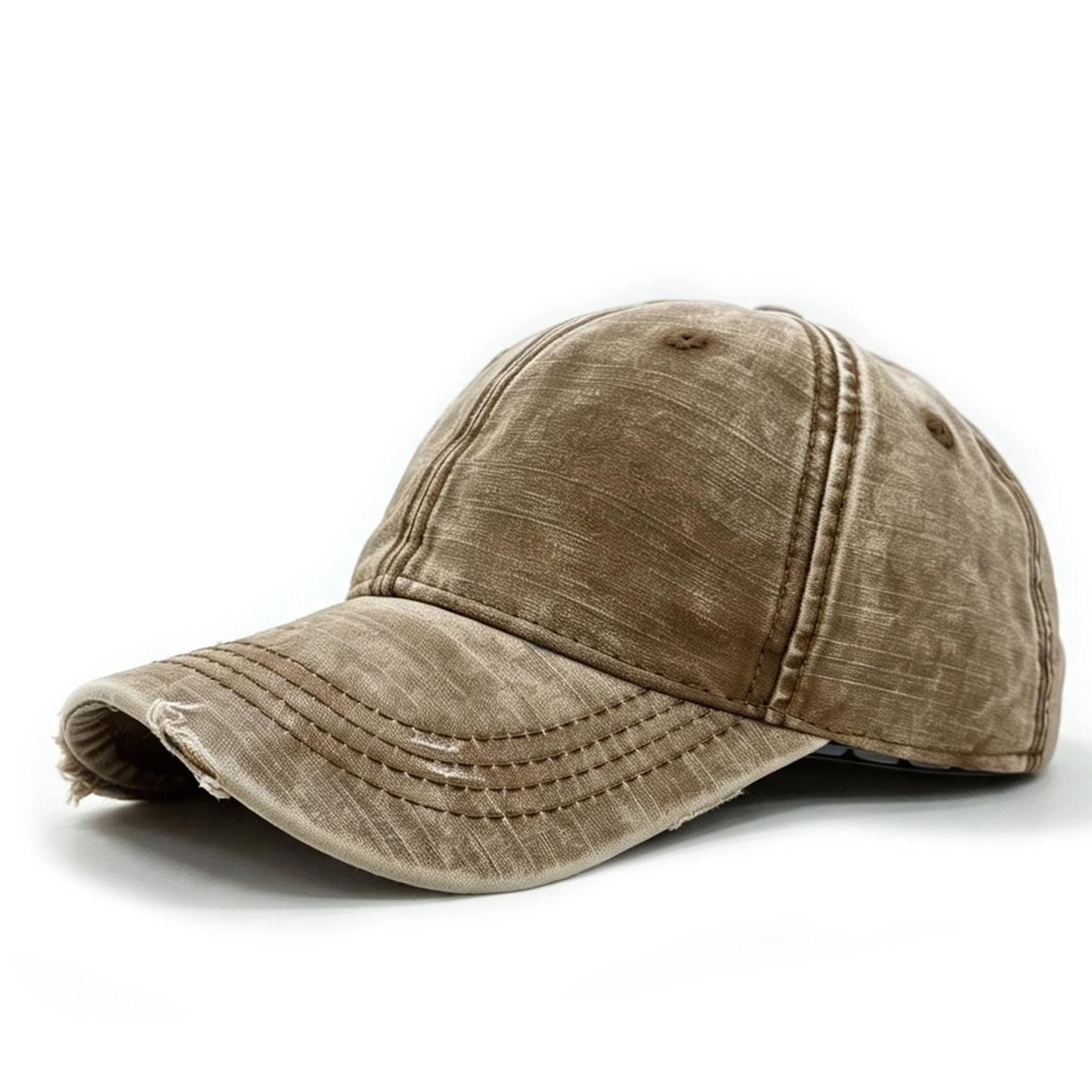 Street Fashion Retro Distressed Denim Holey Baseball Cap With Soft Top And Casual Curved Brim. Perfect For Outdoor Outings photo 4