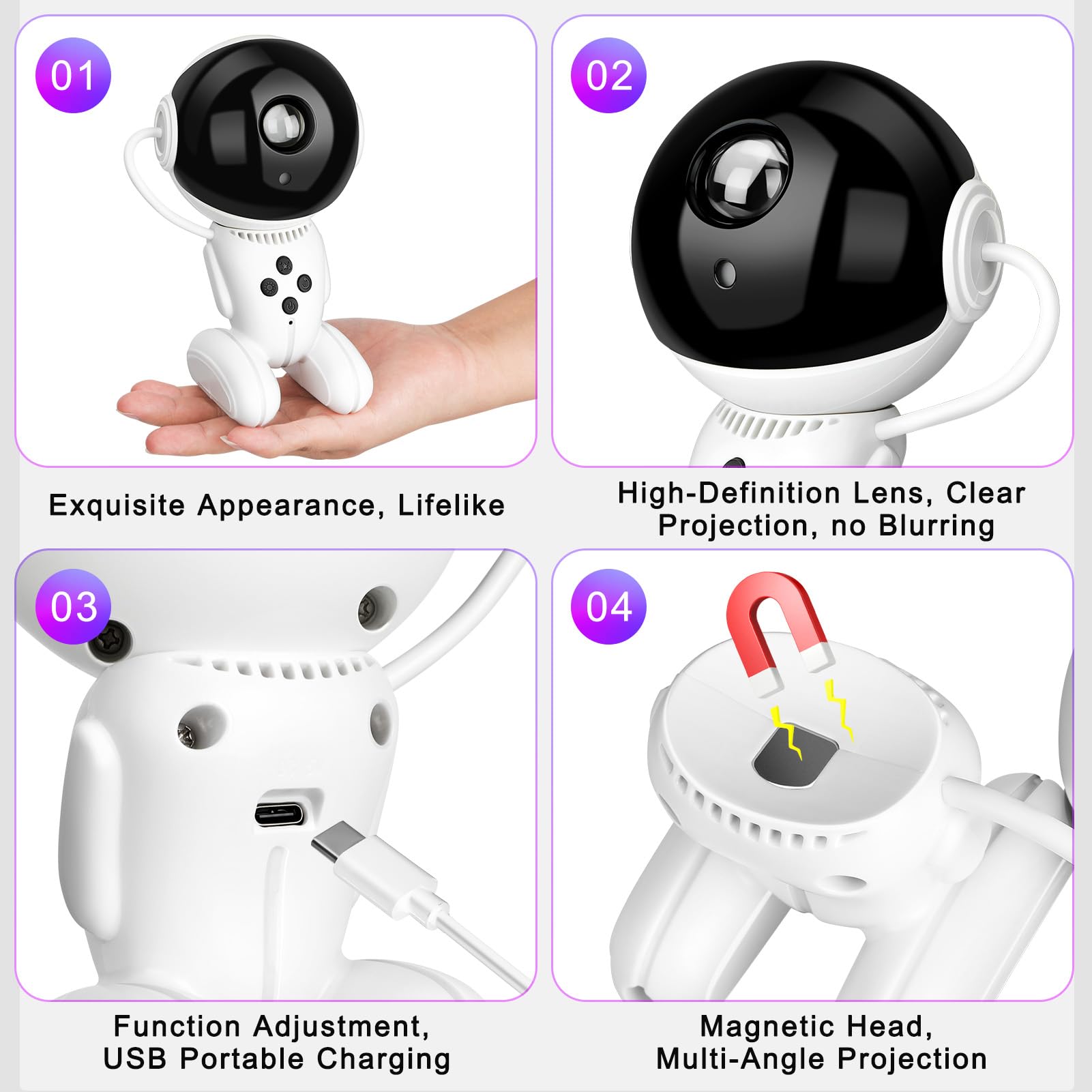 Astronaut Galaxy Night Light, 360  Adjustable Starry Night Light With Timer And Remote Control, USB Powered photo 3