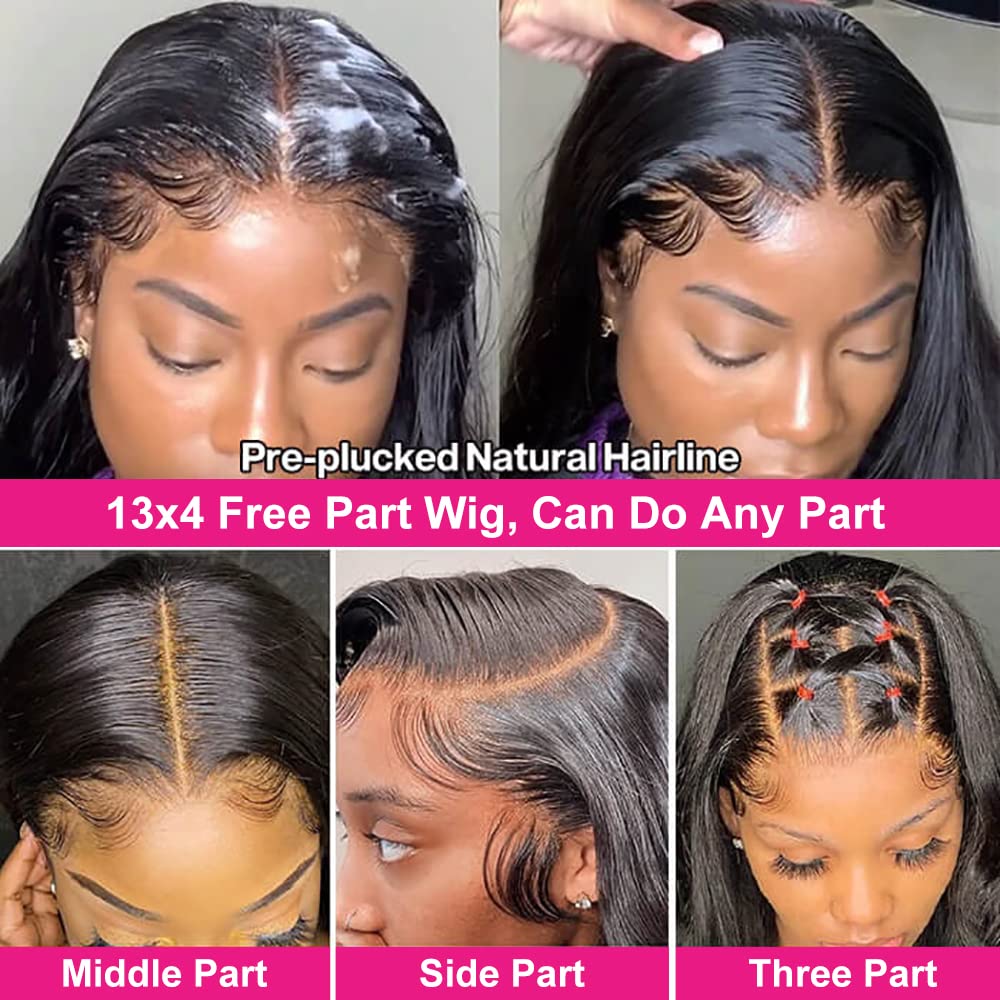 13x4 Straight Human Hair Lace Front Wig, Natural Color, Density photo 2