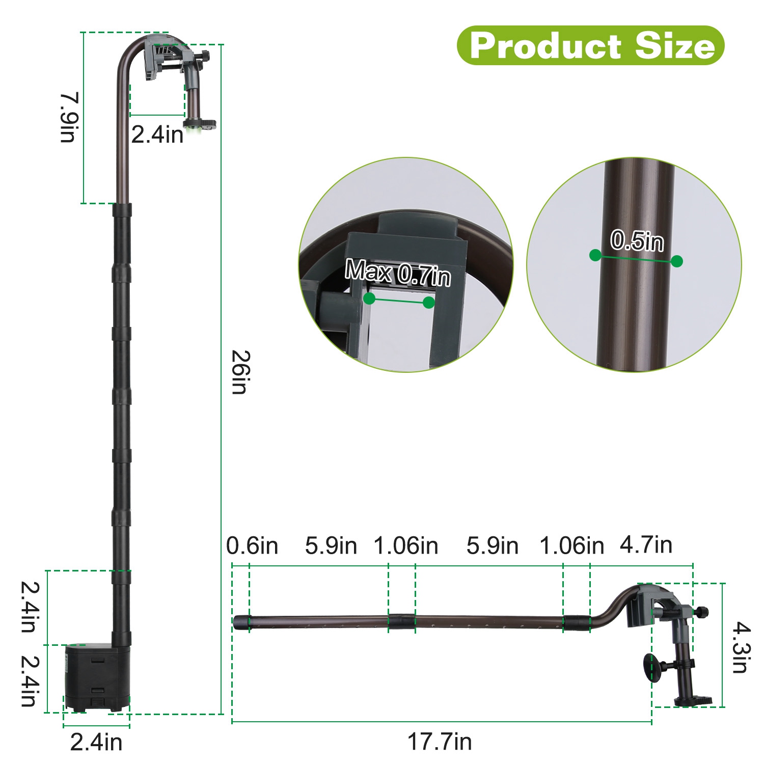 1Pc 3-Stage External Canister Filter For Aquarium Fish Tank With 600L-H Flow Rate 35.4in Max Height 6W Easy Installation Silent photo 4