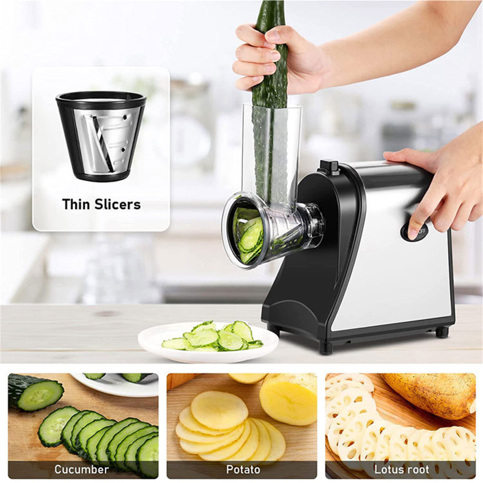 Electric Grater Vegetable Food Rotary Drum Grater Chopper Slicer MAX CUT photo 3