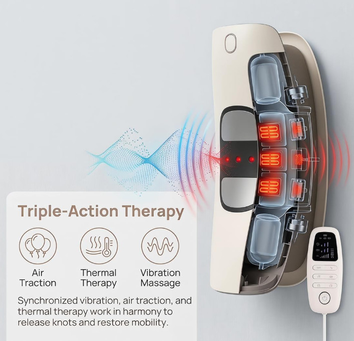 3 Heat Levels Vibration Massager Easy Relieves Lumbar Fatigue Multi-scene Safe photo 8
