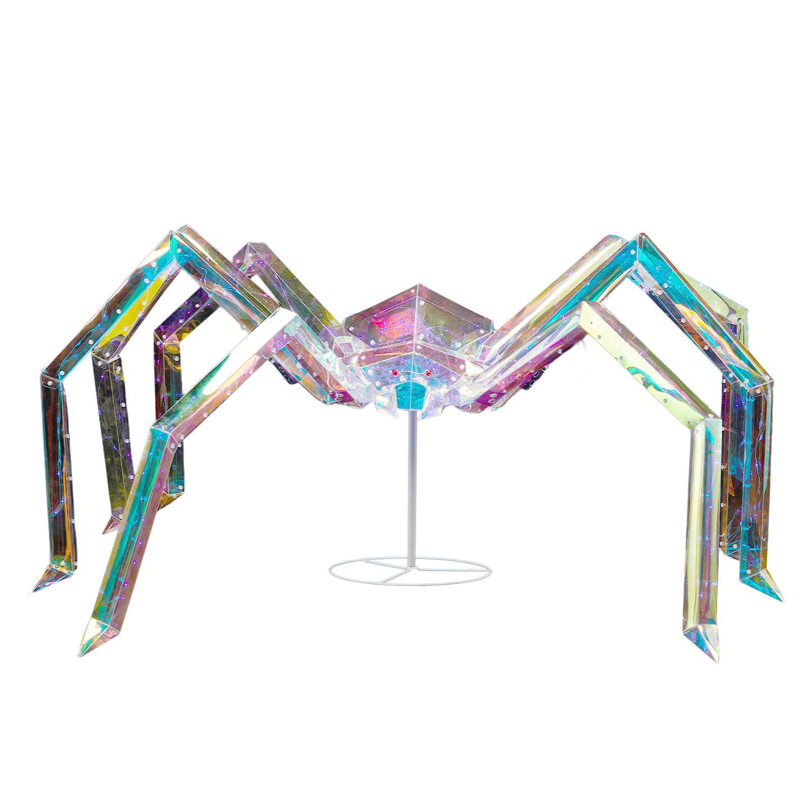 Replace 43966577 3FT Halloween Decorations Light Up Spider,Outdoor Halloween Decor Lighted Iridescent Spider,Weather Proof Pre-lit Spider With 340 LED Lights,for Front Yard Porch Gardens Lawns Party photo 6