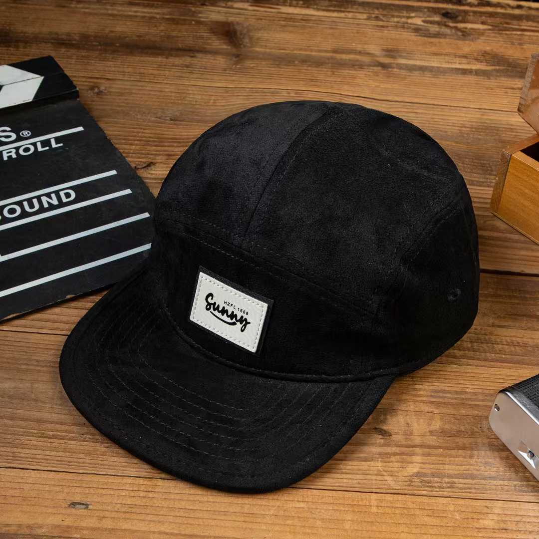Summer Men's And Women's Identical Suede Fabric Simple Letter Logo Five-panel Hat For Couples, Suitable For Versatile Daily Commuting And Casual Outings. photo 1