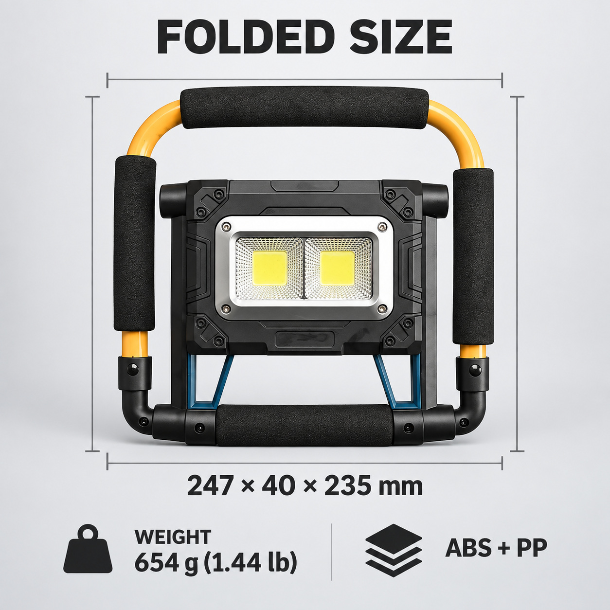 Solar Powered Rechargeable Magnetic Battery Display LED Flood Light W874 2 COB 3600mAh 30W Portable photo 6