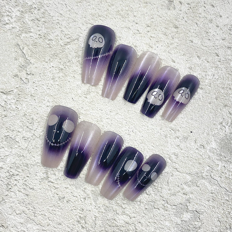 Halloween Skull Cat-Eye Press-On Nails photo 3