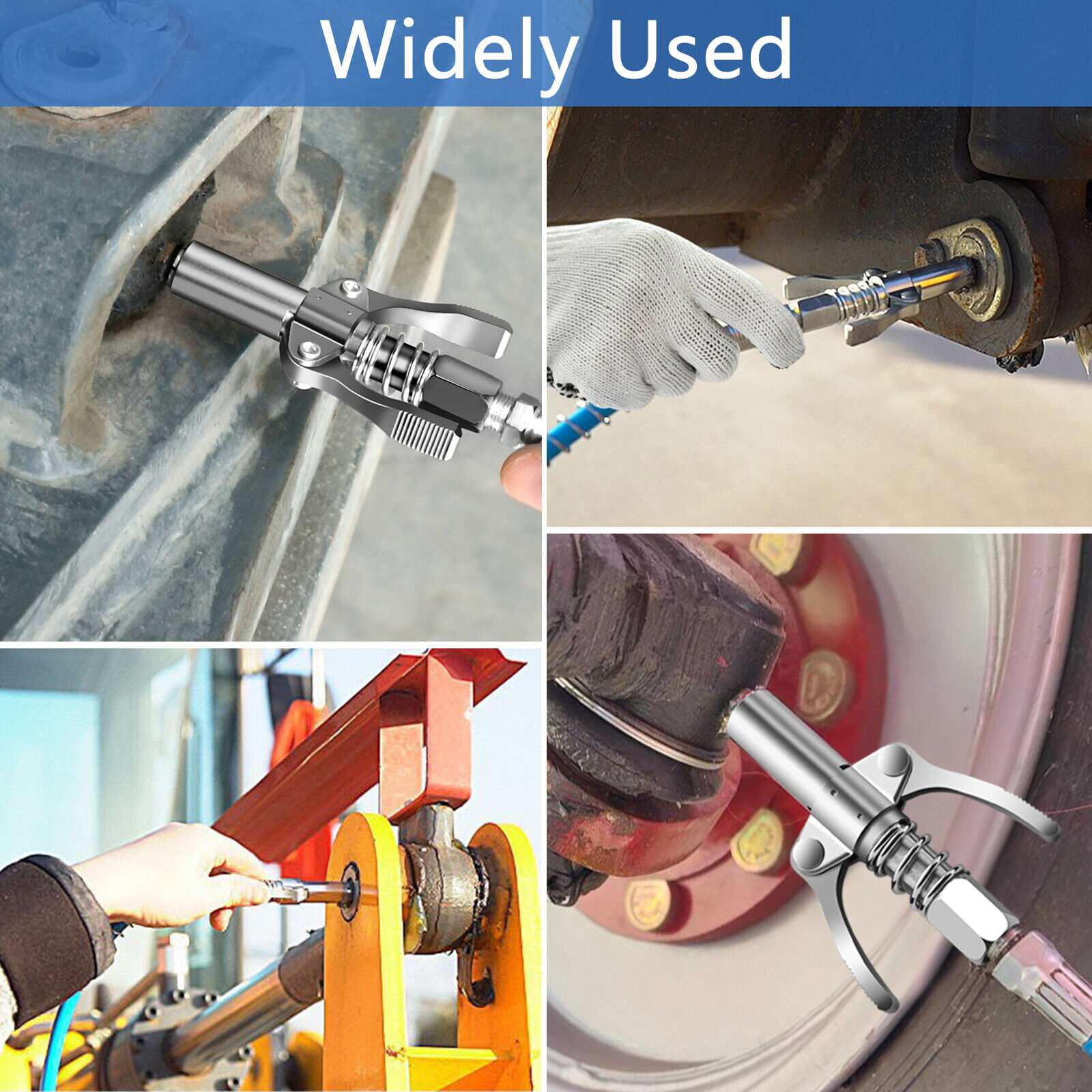 Grease Gun Coupler High Pressure Quick Release Lock Nozzles W&Hose For 1&8in NPT photo 3