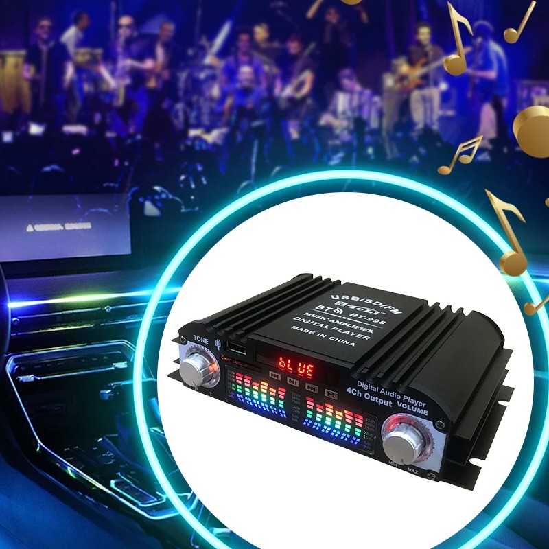 1600W Digital Power Amplifier Bluetooth Stereo HiFi Audio 4CH USB SD FM Remote photo 3