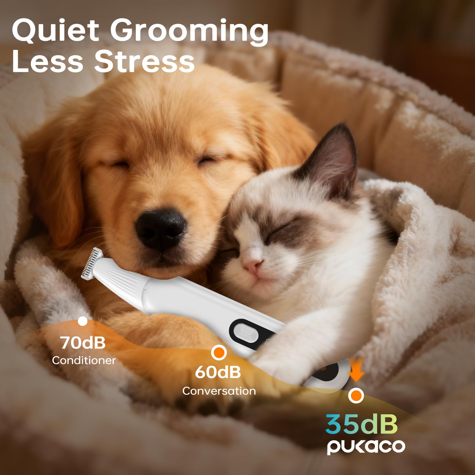 Upgrade Dog Paw Trimmer, Cordless Pet Clippers For Dogs Cats With LED Light Low Noise, Dual-Speed, IP68 Waterproof, 0.7inch Safe Blade Dog Grooming Clippers For Paws, Ears, Face, Rump, USB-C Rechagebl photo 5