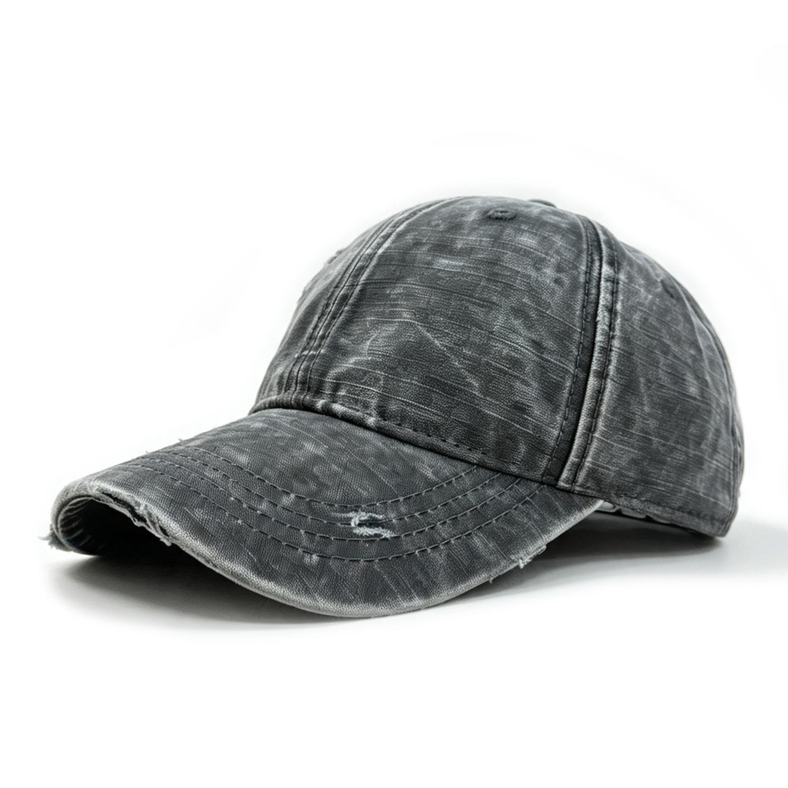 Street Fashion Retro Distressed Denim Holey Baseball Cap With Soft Top And Casual Curved Brim. Perfect For Outdoor Outings photo 6