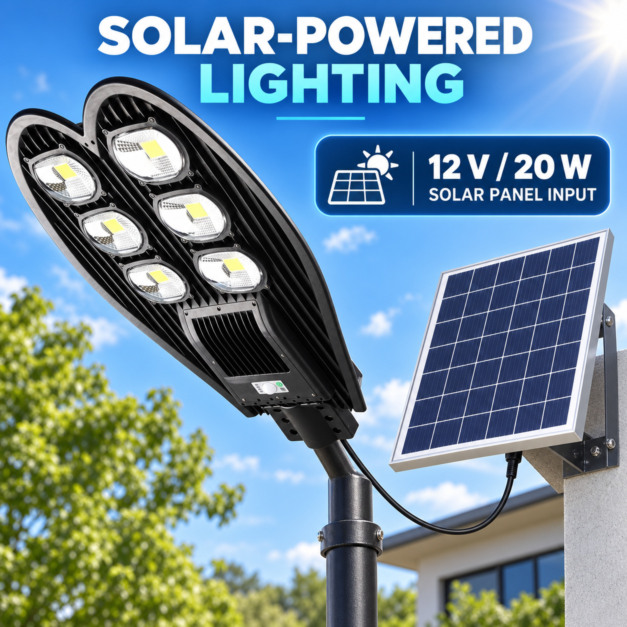 Solar Powered Motion Sensor Waterproof COB LED Work Light For Auto Repair W763B 20W Street photo 3